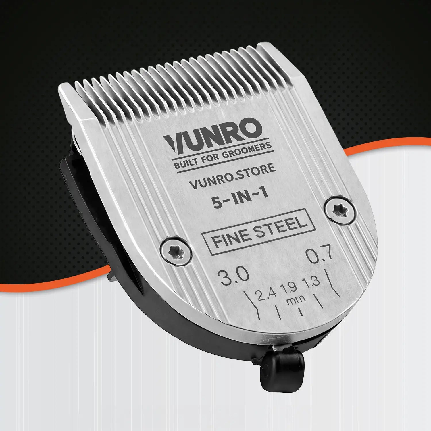 Adjustable Steel 5 in 1 Fine Dog Clipper Blade (0.7 mm - 3 mm) by VUNRO