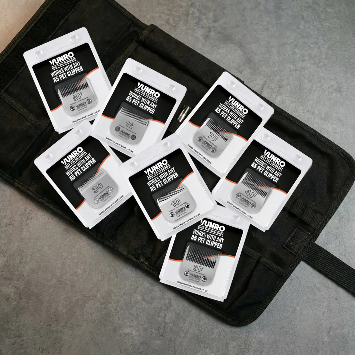 Full Set of Ceramic Clipper Blades with SuperZirconia Cutters by VUNRO